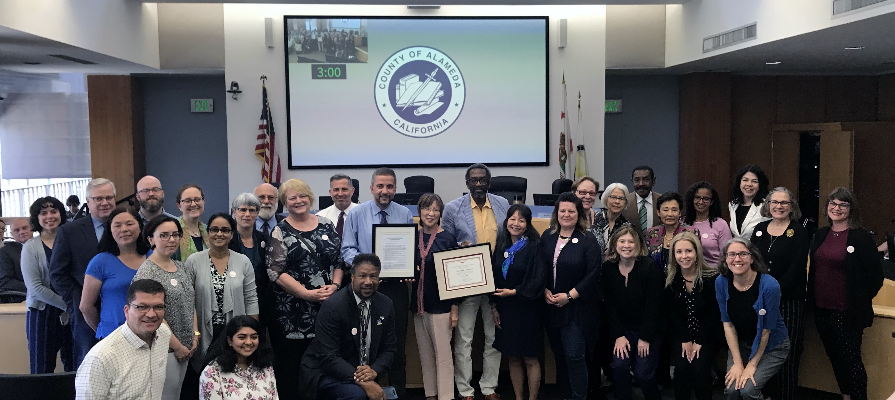 presentation by AARP of Age-Friendly County Certificate  and of framed Board Resolution on 6/14/19